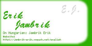 erik jambrik business card